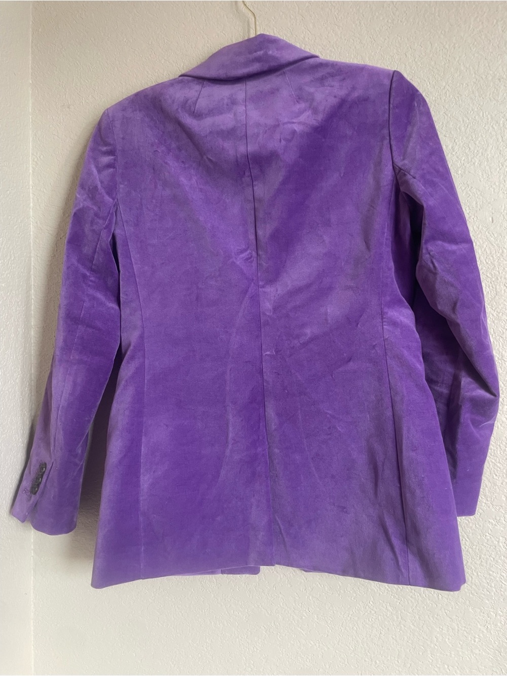 J. Crew Women's Willa Purple Stretch Velvet Blazer Jacket One Button 4 - Picture 9 of 9
